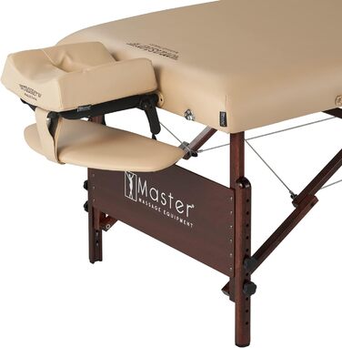 Складна масажна кушетка Master Massage Del Ray Pro 71 см з інтегрованим підігрівом ThermaTop, бежевий, портативний стіл для масажу і терапії