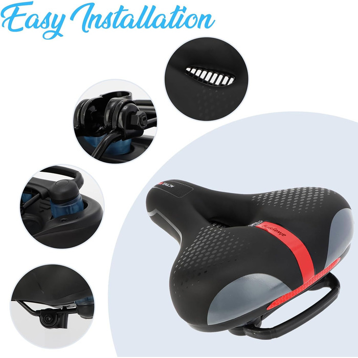 Комфортне велосипедне сідло BWBIKE з широким сидінням, амортизуючою піною Memory Foam та водонепроникним шкіряним покриттям (Рожевий)