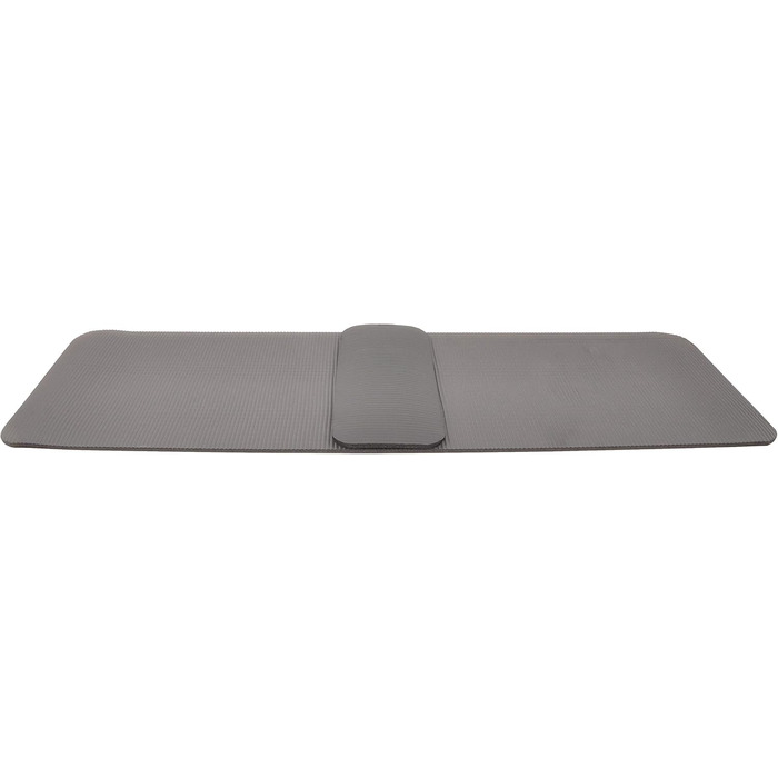 Килимок для йоги BalanceFrom GoYoga+ 1/2 дюйма, високої щільності, проти розривів, з ремінцем і підкладкою для колін, сірий