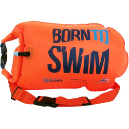 BornToSwim універсальна суха сумка та плавальна буй для відкритої води, для дорослих, помаранчева, 64×30 см, міцний матеріал, для плавців і тріатлоністів
