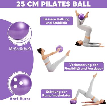 Набір для пілатесу вдома, 5 шт: кільце для пілатесу 38 см та фітбол для ніг, рук та стегон, для схуднення