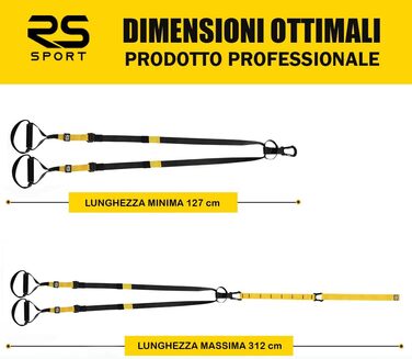 Набір для тренувань RS SPORT з ременями та системою кріплення до дверей, регульований, для фітнесу вдома, у спортзалі, у подорожах, для жінок та чоловіків