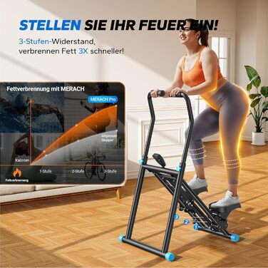 MERACH Stair Stepper Pro - Вертикальний тренажер для дому з регулюванням навантаження, складний, 2448B1
