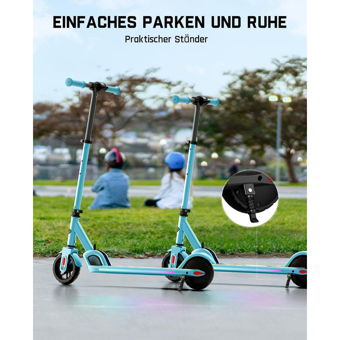 Дитячий електросамокат FanttikRide C9 Pro, регульований, з LED-підсвіткою, до 8 км, для дітей від 8 років, синій