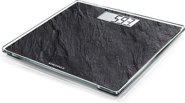 Електронна вага Soehnle Style Sense Compact 300 Slate, чорна, LCD-дисплей, плоский дизайн, велика платформа, максимальна вага 180 кг