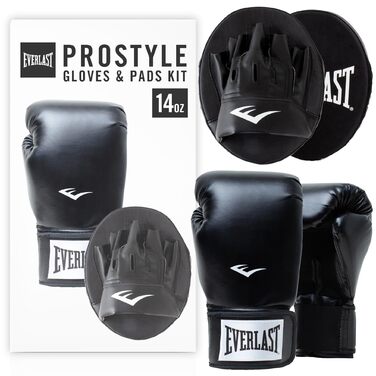 Боксерські рукавички Everlast Prostyle 2 (14oz) + Праці + Подушка для відпрацювання ударів - Комплект для боксу