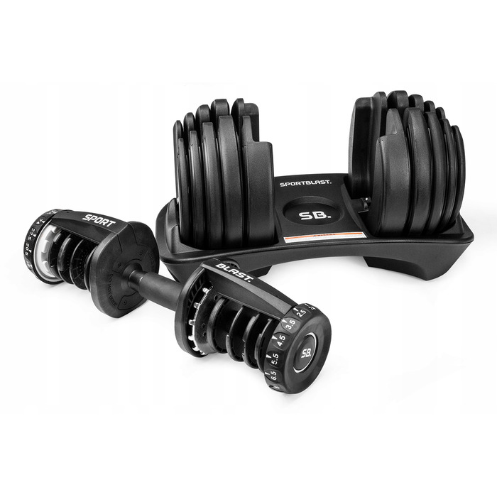 Регульовані гантелі з гумовим покриттям SPORT BLAST 1 x 24 кг