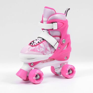 Роликові ковзани MADIVO Love Kinder для дівчаток, регульовані, 34-37 (рожеві), 30-33 | Ідеальні для дітей та підлітків