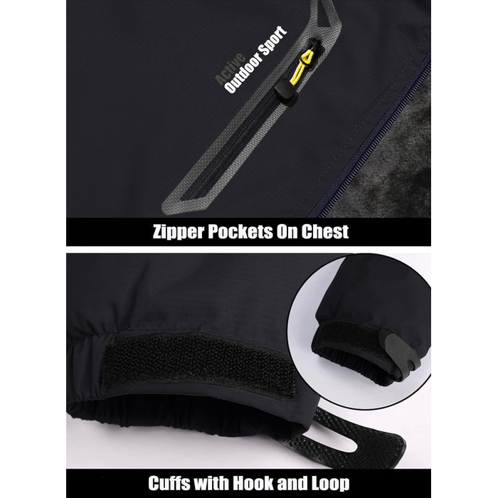 Зимова куртка MAGCOMSEN для чоловіків: тепла, водонепроникна, з капюшоном. Підходить для катання на сноуборді, активного відпочинку та роботи. Розмір L, чорний колір.