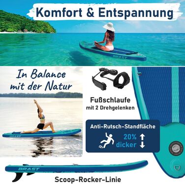 SUP дошка BRAST Primo Summer надувна 320x81x15 см: комплект з аксесуарами (весло, насос, ліш, ремкомплект)