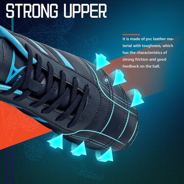 Дитячі футбольні бутси Littleplum - Outdoor, Athletic, Soccer, блакитний та зелений (36 EU, A Schwarz Blau)