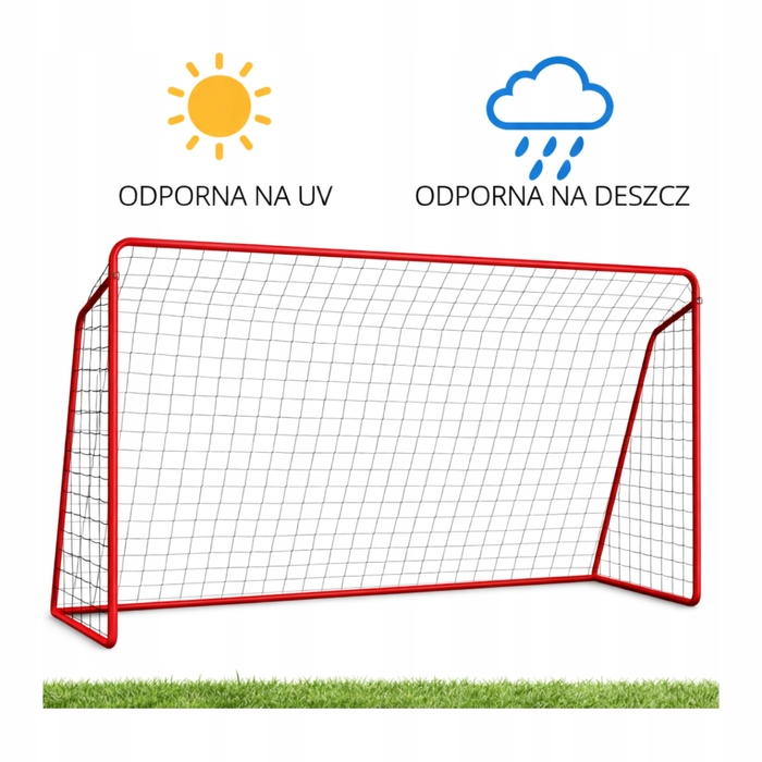 Дитячі футбольні ворота металеві, складані та портативні (213x150 см) + кілки для кріплення