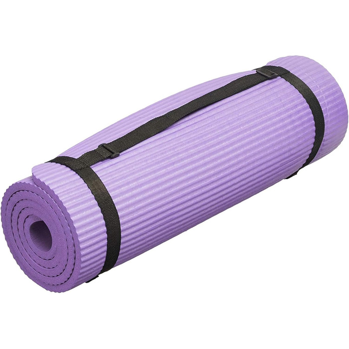 Набір для йоги BalanceFrom GoYoga 7-в-1: килимок 1/2'', ремінь, 2 блоки, рушники, наколінник, фіолетовий
