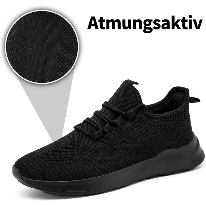 Чоловічі кросівки для бігу та занять спортом: спортивні, зручні, дихаючі, 43 EU, чорний колір