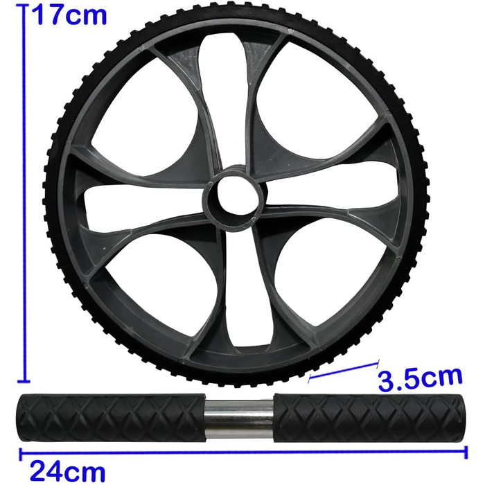 Ролер для пресу Ram® для фітнесу та тренувань, ABS-радіо, чорний