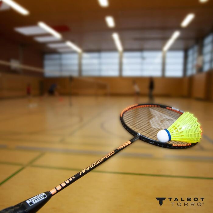 Набір метеликів для бадмінтона Talbot Torro Tech 350, нейлон, 6 шт. (M), жовта корзина, швидкість - середня