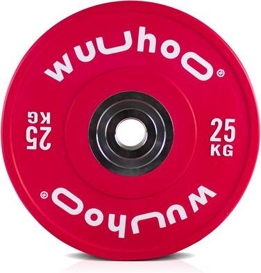 wuuhoo® Pro Competition Bumper Plates Zane – Преміальні олімпійські бамперні диски 50 мм для професійних тренувань, вулканізована сталева втулка