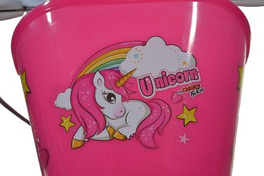 Дитячий велосипед Einhorn для дівчаток, 16 дюймів, з додатковими колесами, сидінням для ляльки та кошиком – Оригінальний дитячий велосипед-єдиноріг, подарунок для дівчинки
