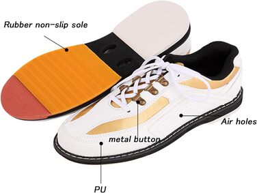 Взуття для боулінгу SDEQA для чоловіків та жінок, дихаюче, легке, біле, 41 EU