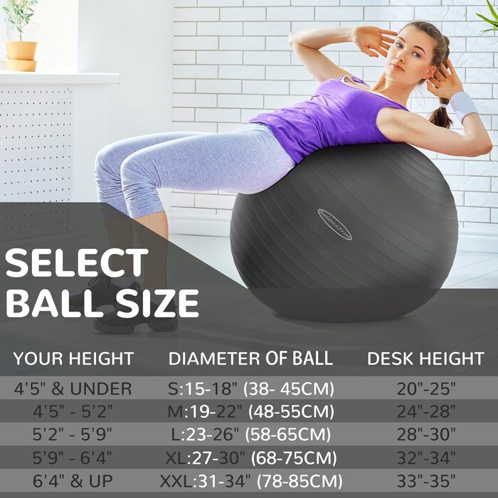Гімнастичний м'яч BalanceFrom, протиковзкий, вибухозахищений, з насосом, 90 кг