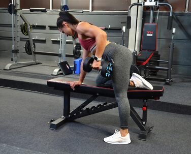 Преміум лавка Train Hard® для жиму, регульована, з фіксацією ніг, транспортними роликами та товстим м'яким сидінням, витримує до 450 кг