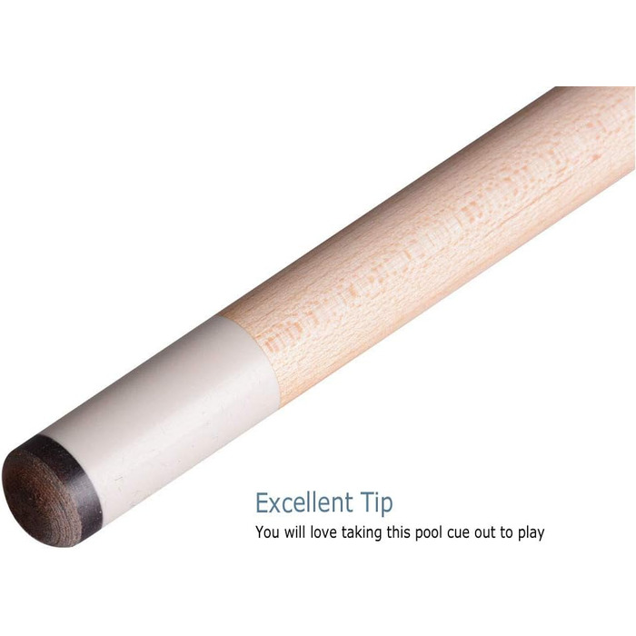 Набір для більярду AB Earth Pool-Queue-Stick з ергономічним дизайном, 13 мм, 147,3 см, з підвісною ручкою, дерев'яний (ахове дерево), з кейсом, 18 oz
