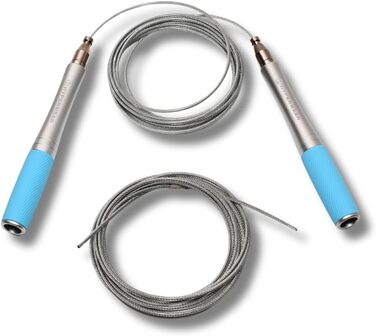 Скакалка Hyperwear Adjustable Speed з запатентованою системою блокування, алюмінієвими ручками з силіконовим покриттям та додатковим тросом для CrossFit, боксу та фітнесу