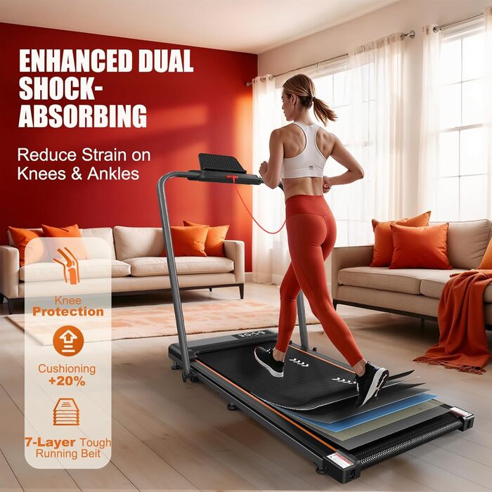 Бігова доріжка для дому Walking Pad, 2.25/2.5HP мотор, навантаження до 120 кг, швидкість 1-12 км/год, з нахилом, 7-шарове покриття, не потребує встановлення
