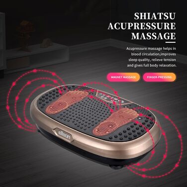 Віброплатформа EILISON Fitpro для фітнесу з петлями – повнотіловий тренажер для схуднення, лімфодренажу та відновлення (коричнева)