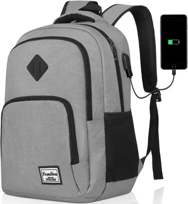 Рюкзак для ноутбука YAMTION з USB, водонепроникний, 35 л, для чоловіків і жінок, шкільний