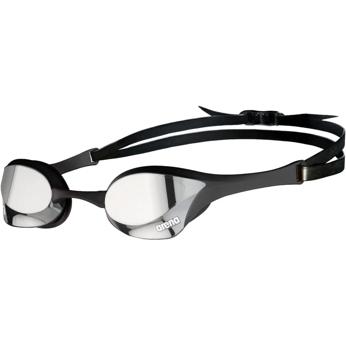 Окуляри для плавання Arena Cobra Ultra Swipe Silver-Black для дорослих, з вигнутими лінзами, антифог, UV-захист, 5 змінних перенісниць, унісекс
