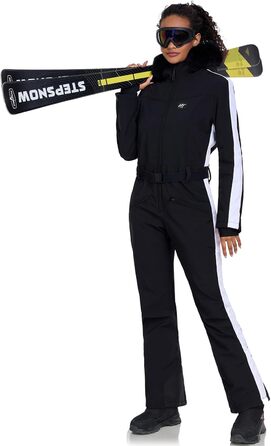 Жіночий комбінезон-кіберкомбінезон HOTIAN, теплий зимовий сніговий костюм, непромокальний, вітронепроникний, з капюшоном, рожевий (XS, чорний)