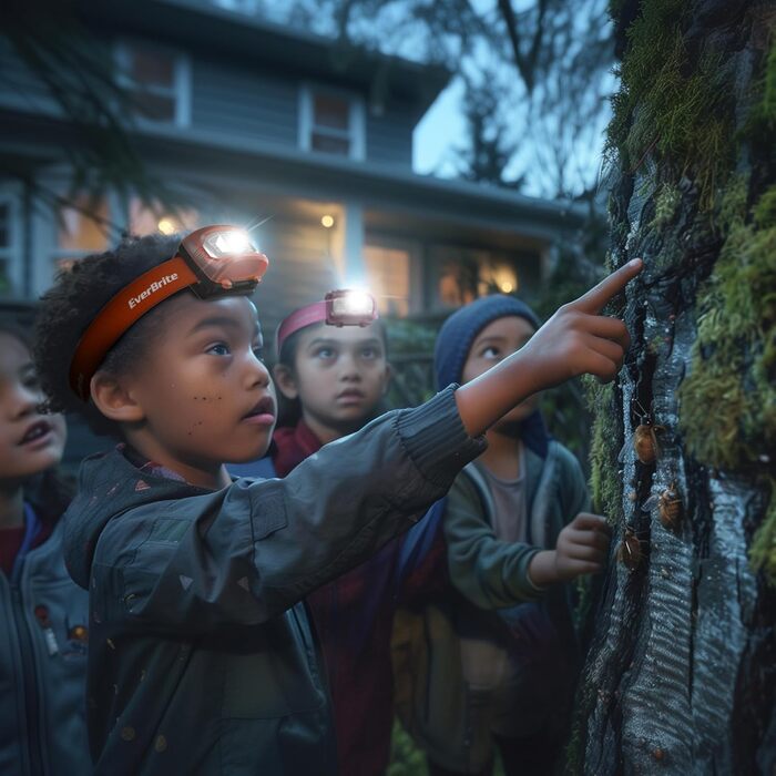 LED налобний ліхтар EverBrite 2 шт. з червоним та зеленим світлом, 5 режимів, для кемпінгу, відпочинку на природі, подарунок на Різдво, з 6 AAA батарейками (Помаранчевий)