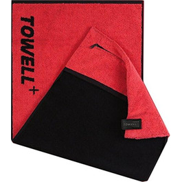 Рушник спортивний STRYVE Towell+ V2 з кишенею та магнітною кліпсою, Neon Red | для фітнесу та активного відпочинку