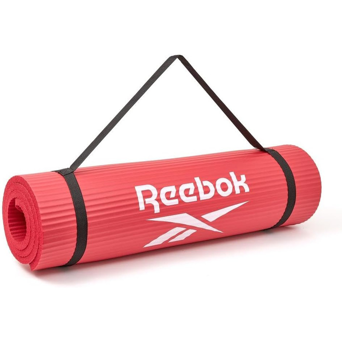 Reebok килимок для фітнесу 15 мм, нековзний, натуральна гума, червоний — гімнастичний мат для тренувань, фрілектики та домашнього спорту