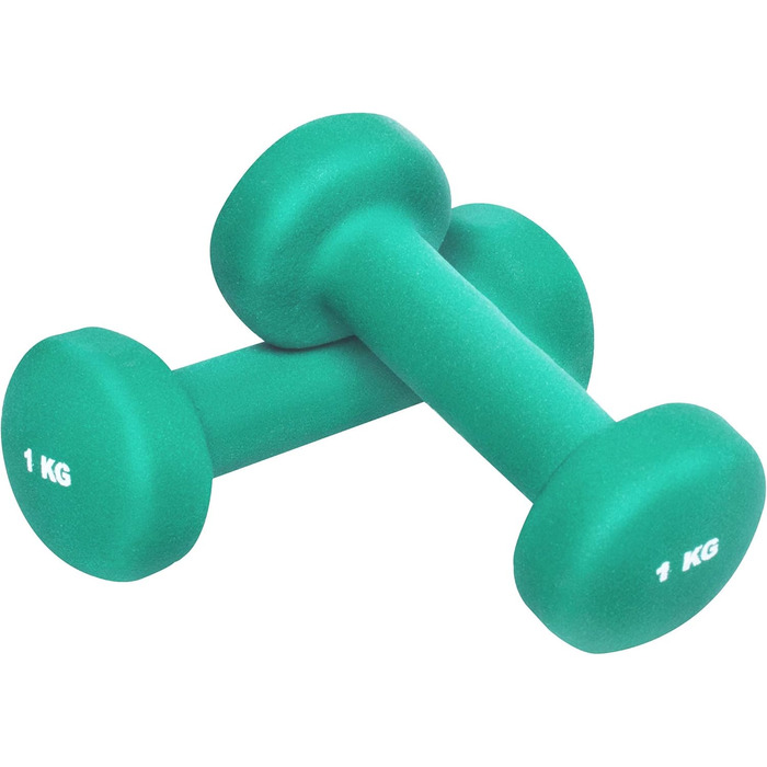 Набір гантелей GORILLA SPORTS® 10 кг з неопрена для фітнесу та аеробіки, зручна валіза, антиковзкі, 2x0,5 кг, 2x1 кг, 2x1,5 кг, 2x2 кг