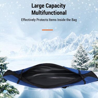 Чохол для сноуборда Lixada Boardbag (160 см) з регульованим плечовим ременем, водонепроникна сумка з оксфордської тканини, чорно-синя