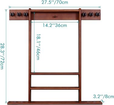 Підставка для бильків XCSOURCE: органайзер для 6 бильків та аксесуарів для більярдного столу