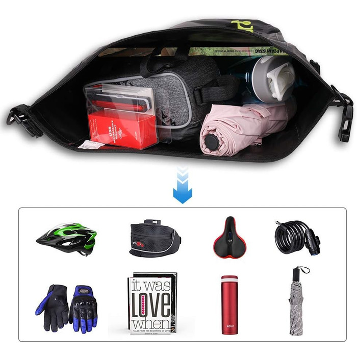 Велосипедна сумка WATERFLY 25L на багажник, водонепроникна, чорна