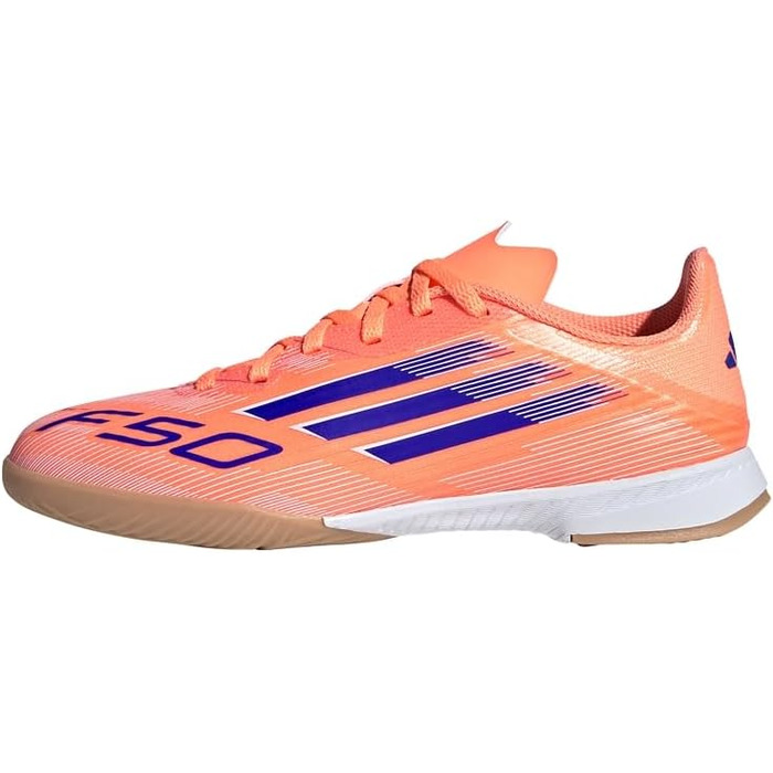 Дитячі футбольні бутси adidas F50 League Indoor для залу, розмір 28.5 EU, кольори: Beam Orange, Lucid Blue, Cloud White