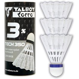 Набір тенісних м'ячів для бадмінтона Talbot-Torro Tech 350 (3 або 6 шт.), різні кольори/швидкості, нейлонові, для гри в приміщенні та на вулиці