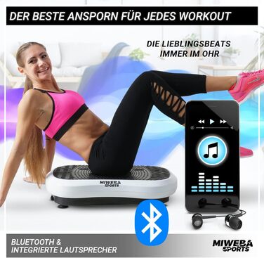 Платформа для фітнесу Miweba Sports MV100 2D, 250 Вт, 3D вібрація, осциляційна, для схуднення, домашній тренажер, чорна, 3 роки гарантії