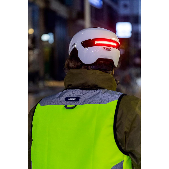 Велосипедний шолом ABUS HUD-Y з магнітним LED-ліхтарем, магнітною застібкою, для міста, унісекс, розмір M (54-58 см), бежевий (шампань голд)