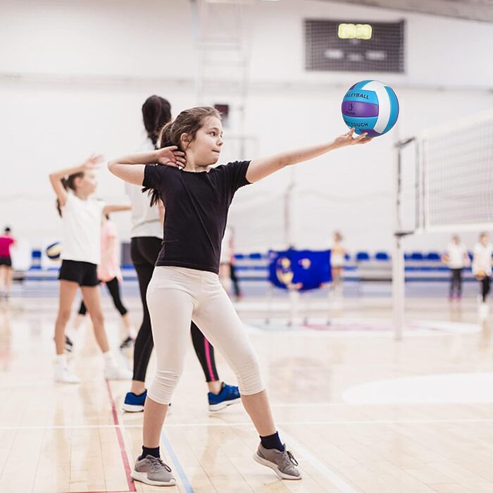 Волейбольні м'ячі Wuzfully Soft Touch для залу та пляжу, розмір 5 (білий/фіолетовий)