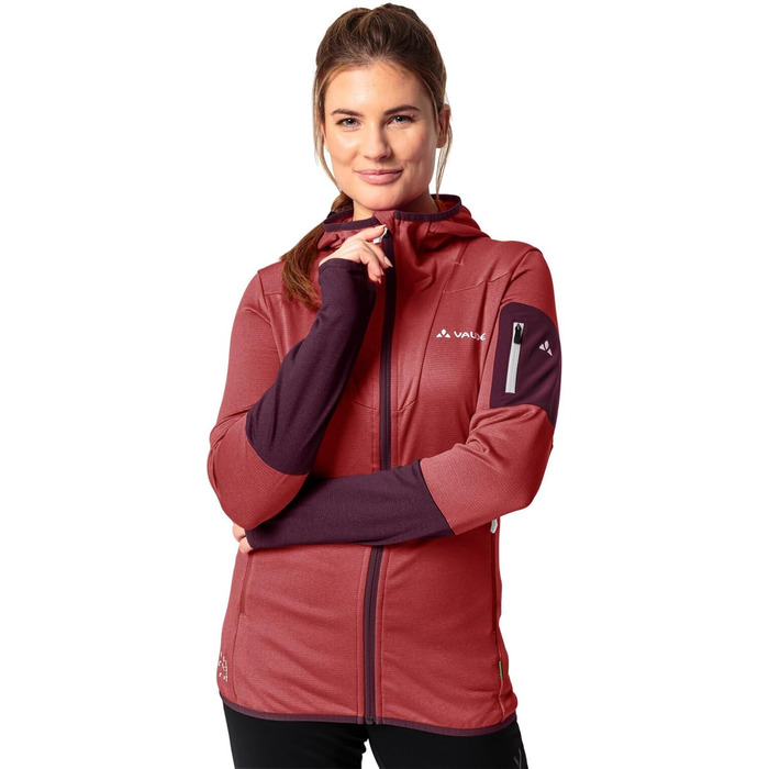 Жіноча флісова куртка VAUDE Monviso Fleece Jacket II, колір brick (цегляний), розмір 36