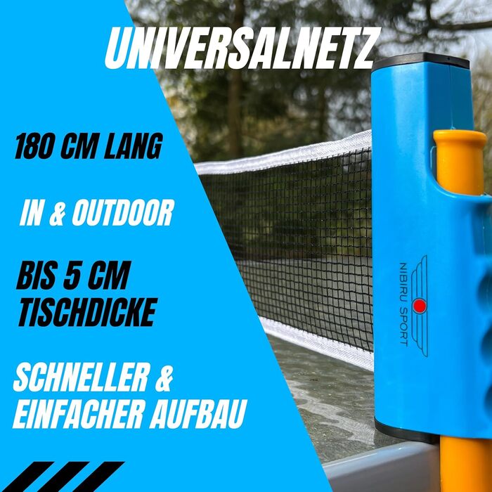 Набір для настільного тенісу з сіткою Ping Pong - 2 ракетки, 4 м'ячі, сітка, сумка