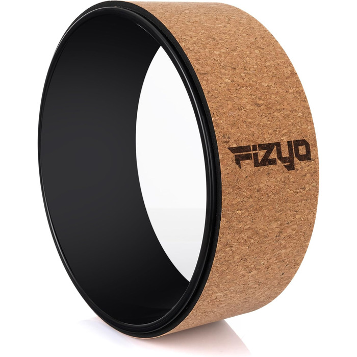 Колесо для йоги Fizyo Yoga Wheel – для розтяжки спини та полегшення болю – стабільне, неслизьке, 32 см (коричневе, натуральний корк)