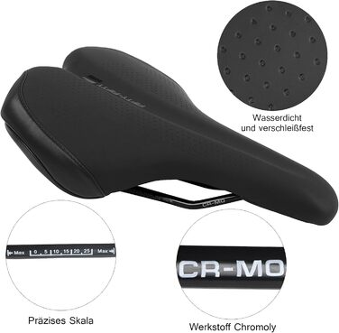 FIFTY-FIFTY Сідло для велосипеда з Memory Foam, комфортне та водонепроникне, для чоловіків та жінок, сумісне з шосейною (CITY) велосипедом