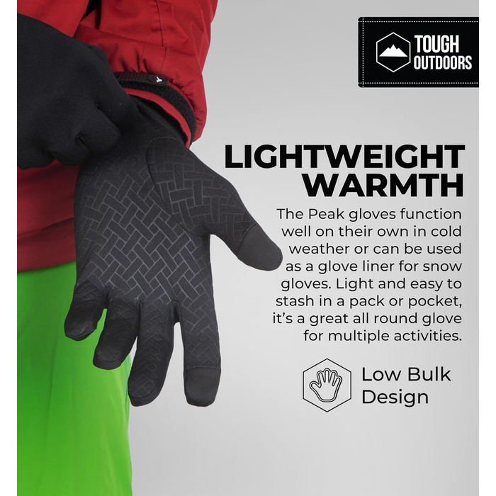 Теплі терморукавички з сенсорним екраном для зими - чорні вставки для рукавичок, підходять для SMS, їзди на велосипеді, водіння авто для чоловіків та жінок - тонкі, легкі, XL