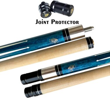 Кю Pool Cue Stick: професійний бильярдний кий з наконечником 13 мм, довжиною 58'', з канадського твердого клену, вага 19,20,20 Oz (на вибір), колір: синій, червоний, зелений, з футляром.